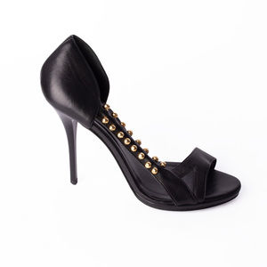 NETWORK BLACK, GOLD HEELS SANDALS | WOMENS SIZE 38